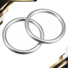 316 Stainless Steel Round Ring Welded O-Rings 45mm 1.77" ID 6mm Thick 2pcs