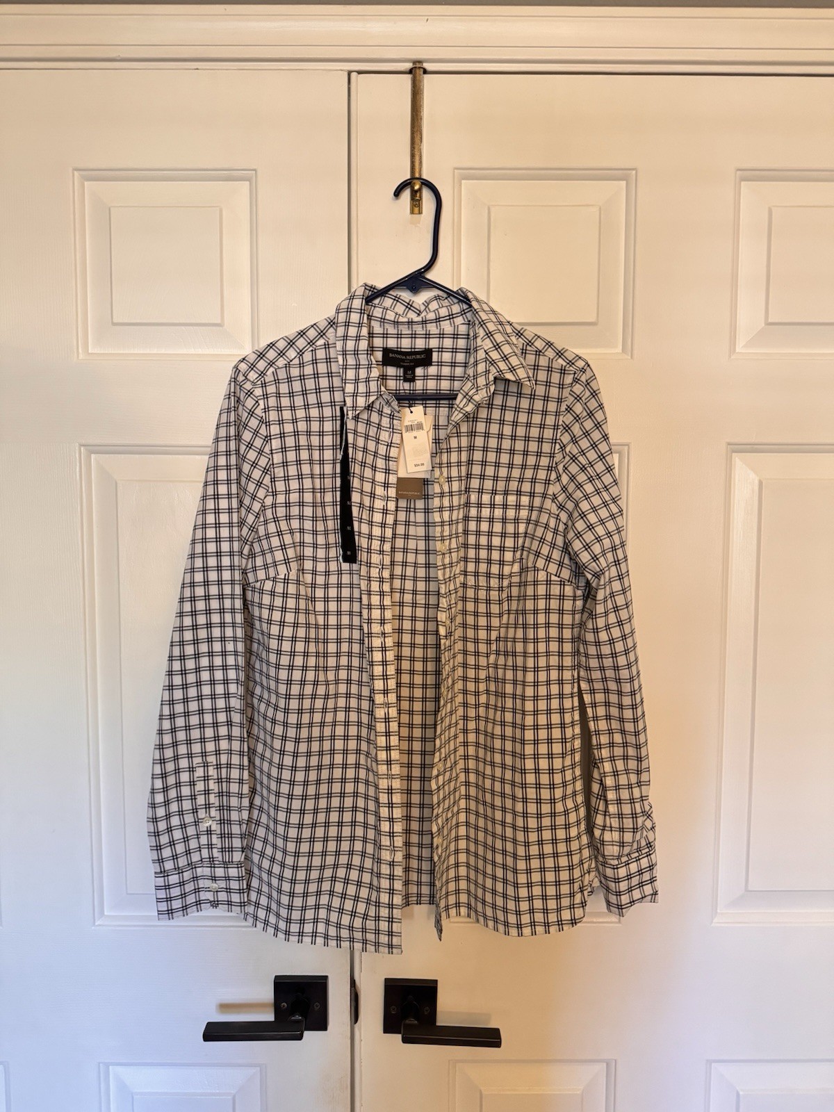 Banana Republic Factory Store-  window pane / plaid womens button down shirt image 2