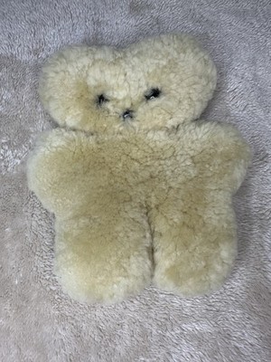 FLATOUT Bear Australian 100% Sheepskin Teddy Bear BABY Small Soft Wool 8 