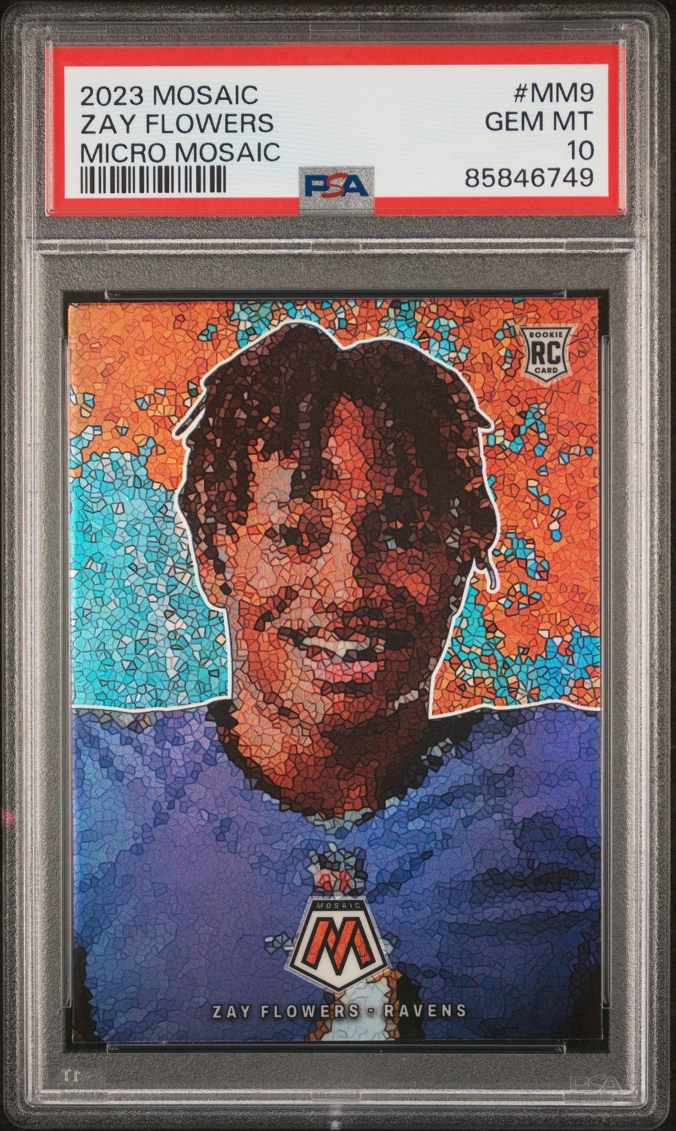 Zay Flowers - 2023 Panini Mosaic Micro Mosaic PSA 10