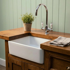 Small Ceramic Belfast Butler Kitchen Sink inc Taps & Waste Ideal Utility Room