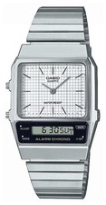 Casio Vintage Dual-Display 32.1mm White Dial / Stainless Steel AQ-800E-7AEF