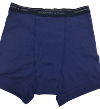 RoundTree & Yorke Knit Boxer Brief Mens Cotton Color Navy Size 32