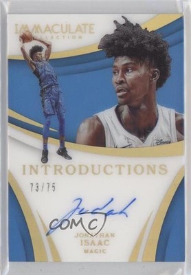 2017-18 Panini Immaculate Introductions 73/75 Jonathan Isaac Rookie Auto RC 0sc