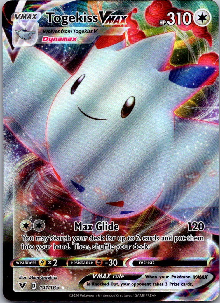 Togekiss VMAX 141/185 Holo VMAX Rare Vivid Voltage Pokemon Near Mint