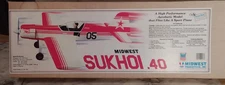 1992 Vntg Midwest R/C Airplane SUKHOI .40 Aerobatic 54" Wingspan Plane Kit - NEW