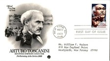 US FDC First Day Cover 1989 Arturo Toscanini Renowned Symphony Conductor