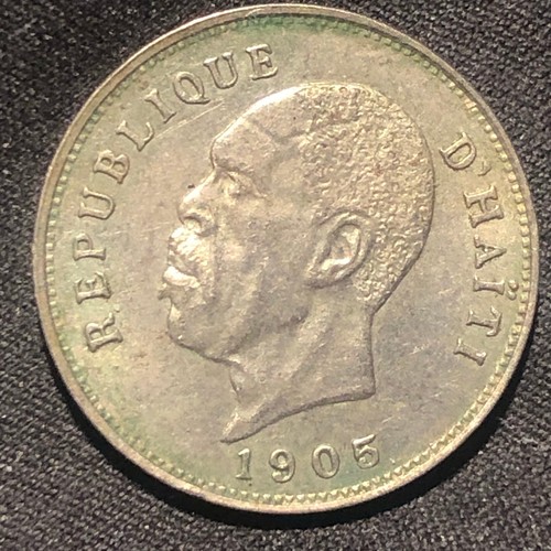 1905 Haiti 5 Centimes Copper-Nickel Coin - XF (Extra Fine) condition