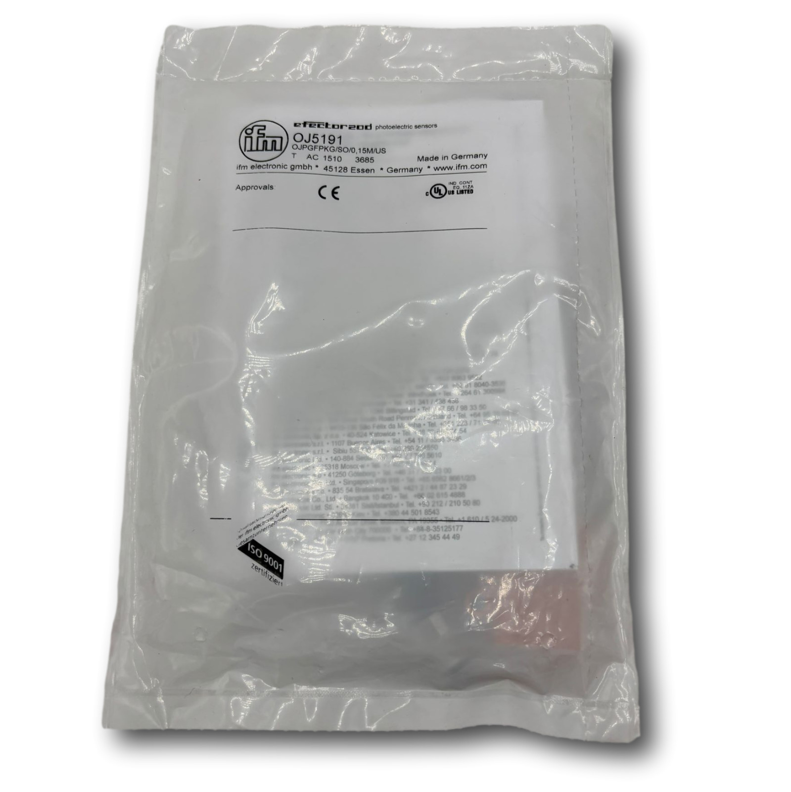ifm OJ5191 OJPGFPKG/SO/0.15M/US Transparent Object Sensor M12 (New) B136