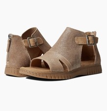 NEW Comfortiva Womens Size 7.5 Cerstin Natural Tan Metallic Leather Boho Sandals