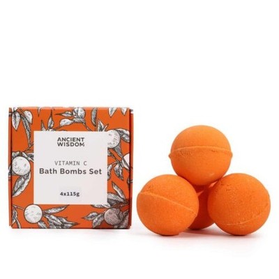 Ancient Wisdom 4er Set Aromatherapie Vitamin C Badebomben