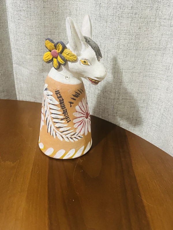 Vtg Mexican Oaxaca Horse/ Donkey Ceramic Clay Bell Art Statue Josefina Aguilar