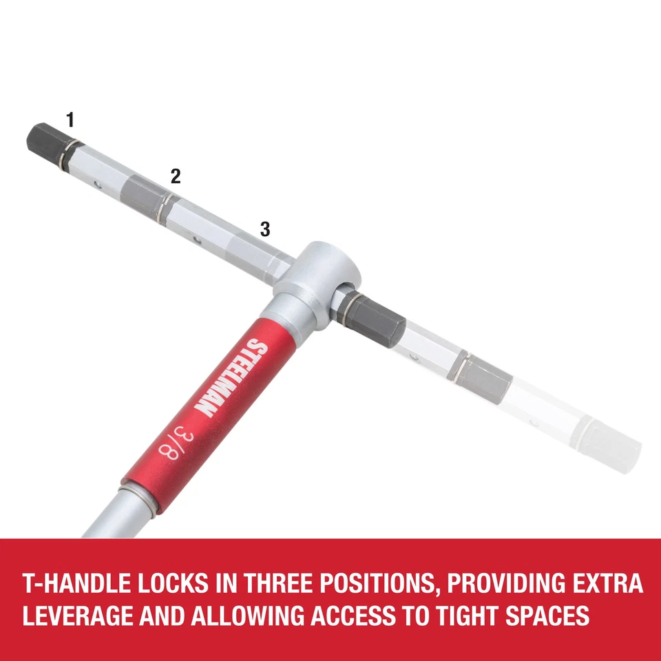 Steelman 8-PC Sliding T-Handle SAE Hex Key Set with Grip Sleeves, 42601 - Image 4 of 4