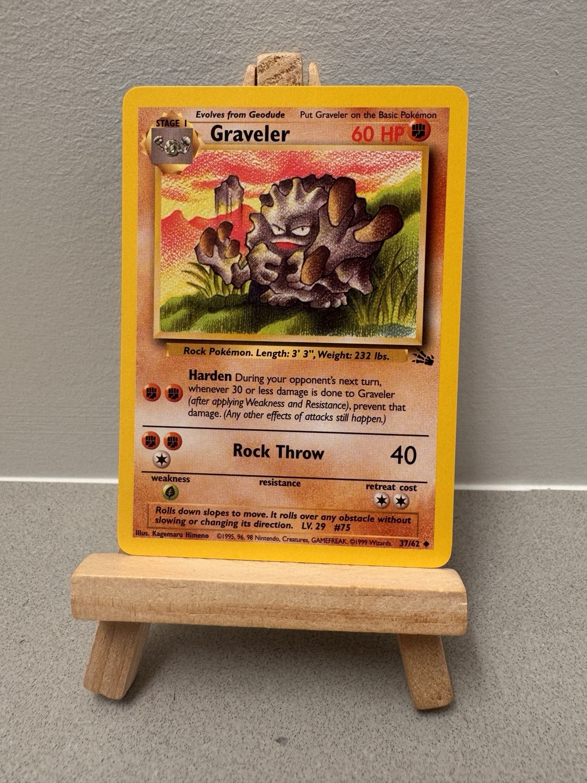 Pokémon TCG Graveler Fossil 37/62 Regular Unlimited Uncommon - MINT