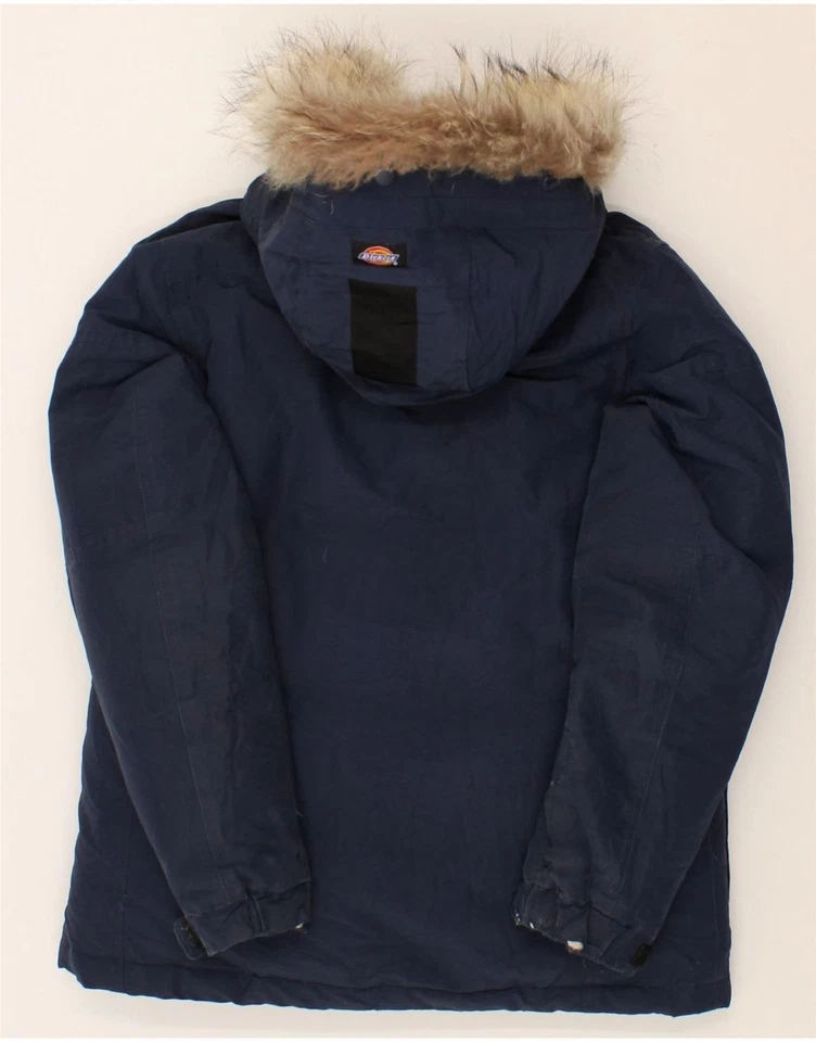 DICKIES Mens Hooded Padded Jacket UK 36 Small Navy Blue Polyester BR02 - Image 2 of 4