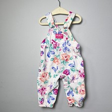 Vintage OshKosh B'Gosh Floral Overalls Made in USA size 6-9 Months Baby Girl