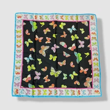 INC International Concepts Women's Black Butterfly Square Scarf