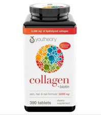 youtheory Collagen Plus Biotin, 390 Tablets Free Shipping 