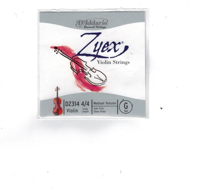 ZYEX D'Addario DZ314 4/4M - Une  Corde seule (Sol/G) Violon  4/4, Tirant  Medium - Photo 1/2