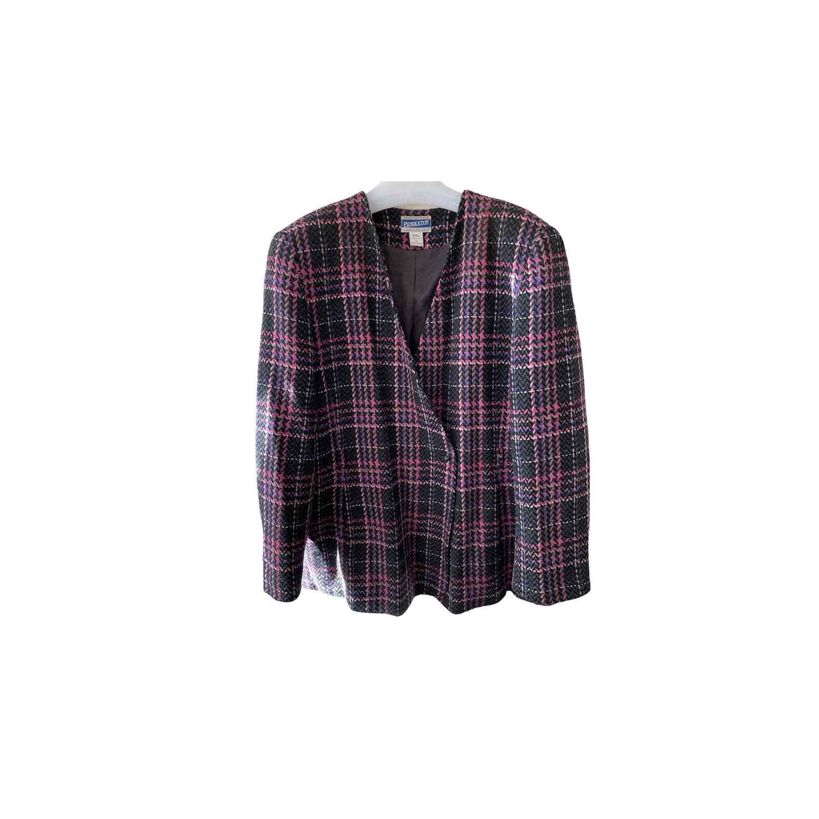 Pendleton Tweed Jacket V Neck double breasted clo… - image 2