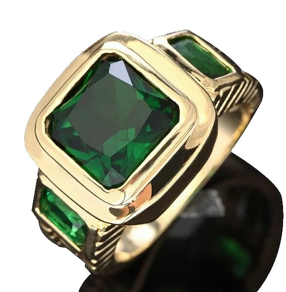 Banda de esmeralda Anillos de Moda enchapado en oro Amarillo