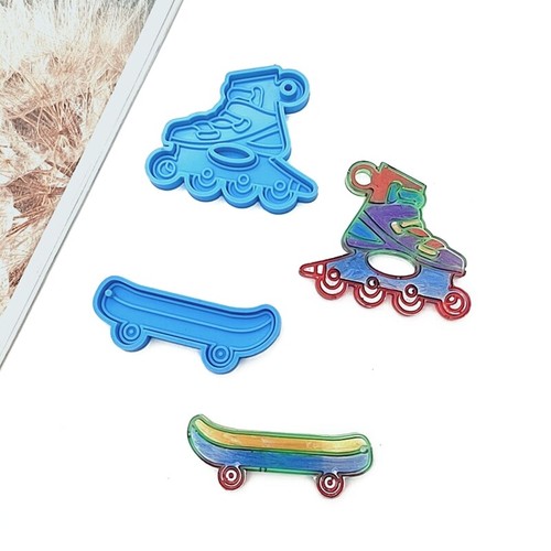 Skateboard Keychain Silicone Molds Keychain Charms Epoxy Resin Casting