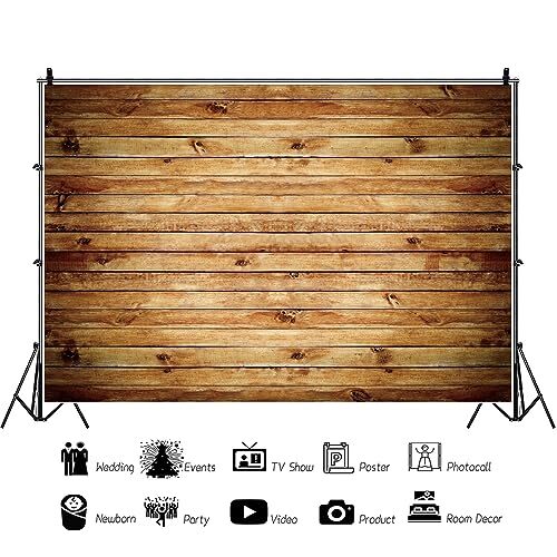 Wood Backdrop Rustic Wooden Wall Brown Vintage Large Photo Background 10x8ft - Picture 6 of 8
