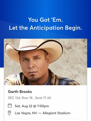Garth Brooks tickets Las Vegas | eBay