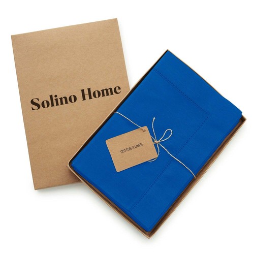 Solino Home Cotton Linen Hemstitch Dinner Napkins 20" for Summer Dining Set of 4 - Picture 27 of 99