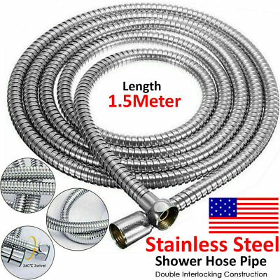 5 FT Shower Head Hose Handheld Extra Long Replacement Bathroom Flexible Tube
