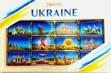 ROSHEN Milk Chocolate Bars Ukraine Cities Sweets Souvenir Gift Box Candy 160g