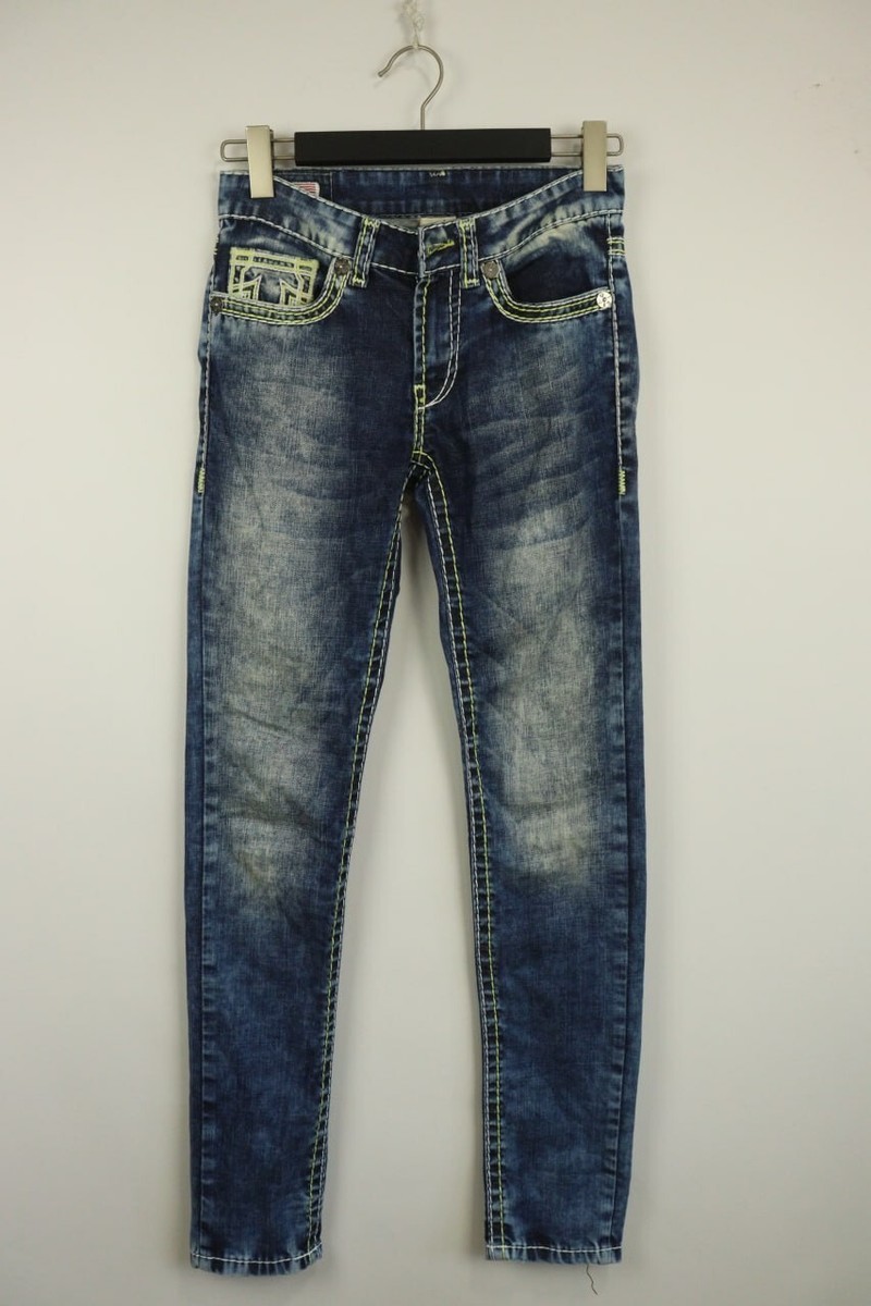 TRUE RELIGION Denim SUPER RICKY T Thick Stitch Skinny Jeans Size 
