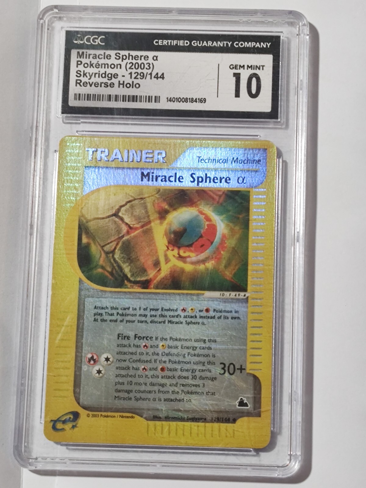 Miracle Sphere a 2003 Pokemon Skyridge 129/144 Reverse Holo CGC 10