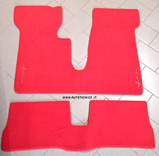 SET TAPPETI LANCIA FULVIA COUPE' TAPPETINI MOQUETTE ROSSA RICAMO TAPPETO