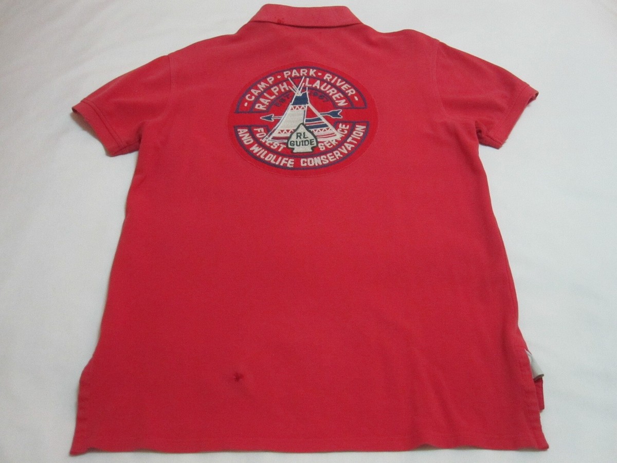 Vintage Polo Ralph Lauren Canyon Trail Guide Patch Wildlife Shirt