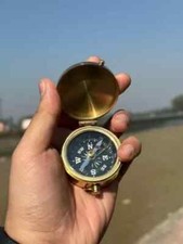 Antique Military Nautical Compass Brass Vintage WWII military Pocket Compass