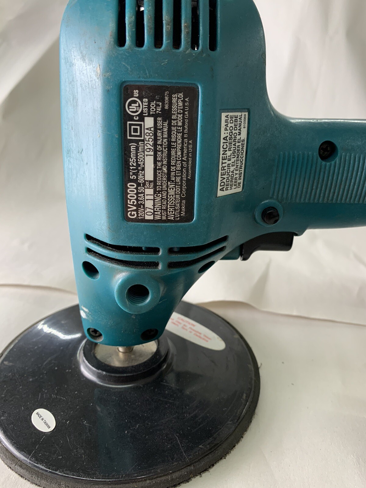 Makita GV5000 Sander Disc power Tool 115v Spring new work one after another