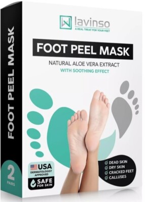 Lavinso Foot Peel Mask for Dry Cracked Feet   2 Pack Dead Skin Remover.169