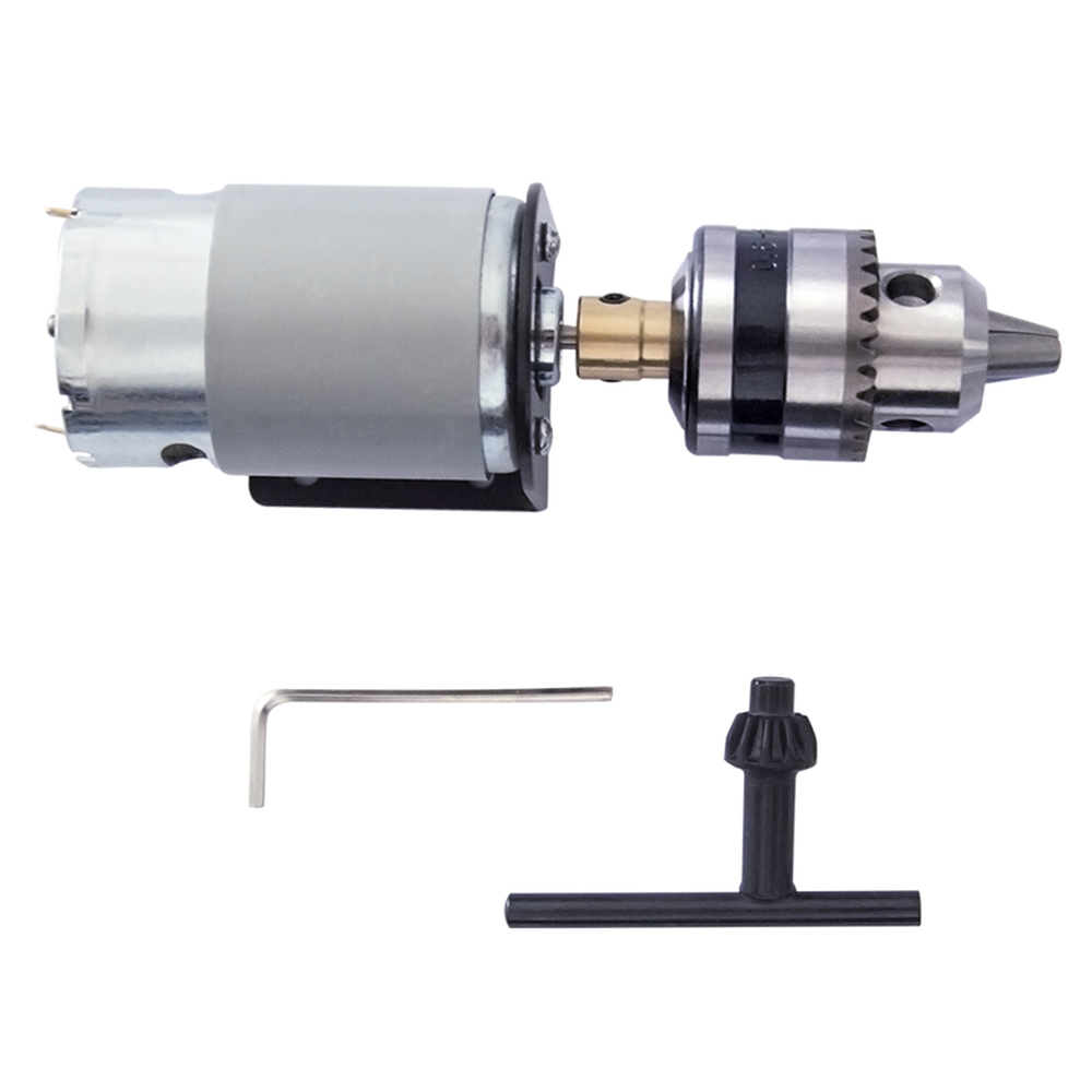 DC 12V Lathe Press 555 Motor with B10 Hand Drill Chuck and