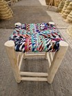 Moroccan handcrafted wooden stool braided rope, Boho chair, Ethnic footstool (7)