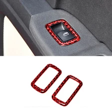 Rear Window Buttons Panel Trim Carbon Fiber For Dodge Journey 2009-2010 SXT Red