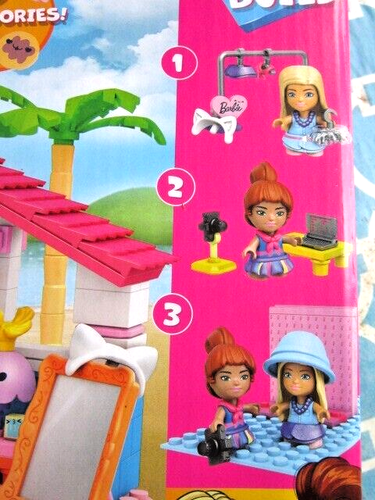 MEGA ~ Barbie Malibu House Building Set (303 Pieces) W/2 Dolls SEALED! - Picture 8 of 9