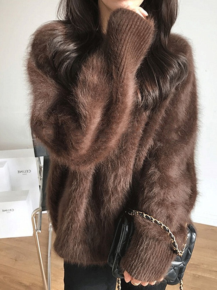 トップス FACETASM FAKE FUR KNIT PULLOVER FACETASM FAKE FUR KNIT PULLOVER Crewneck