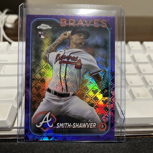 2024 Topps Chrome #19 AJ Smith-Shawver Purple Logofractor /250 RC Atlanta Braves