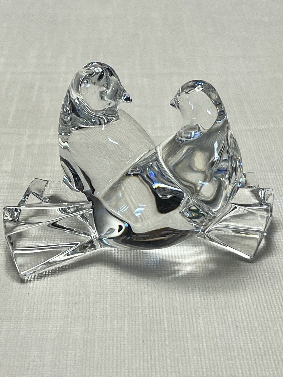 FLAWLESS Authentic Baccarat Crystal Love Birds / Doves Figurine