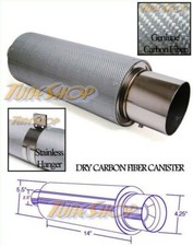 Aspec Silver Dry Carbon N1 2.5 Inlet 4.25 Chrome Tip Universal Racing Muffler