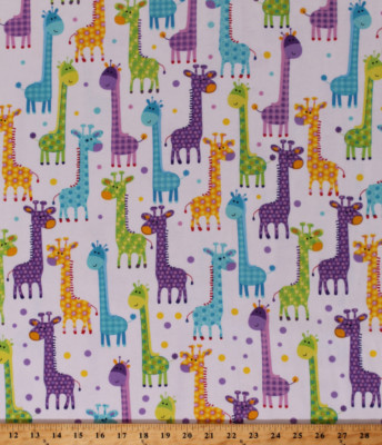 Flannel Giraffes Giraffe Animals Safari Kids Baby Flannel Fabric BTY D279.30