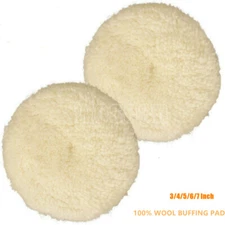 2pack Wool Polishing Pads Buffing Pad With Hook And Loop For Cutting & Polishing