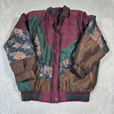 Vintage Komitor Women's Wpl Puffer Ski Jacket Multi Color Floral Retro 90s