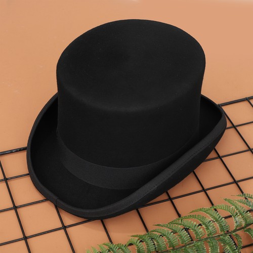 Erwachsene Zauberhut Karneval Schwarze Hüte Elegant Wollkappe Halloween Retro - Bild 4 von 23